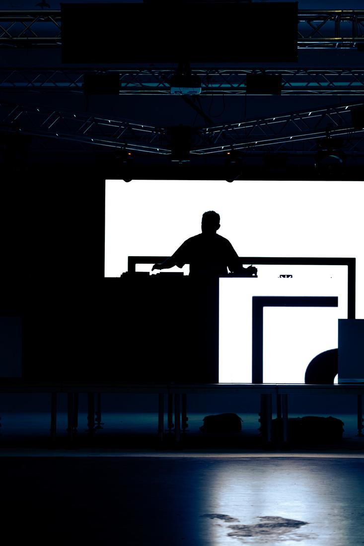 The booth against the LED wall at Casa Nube Wynwood, Miami